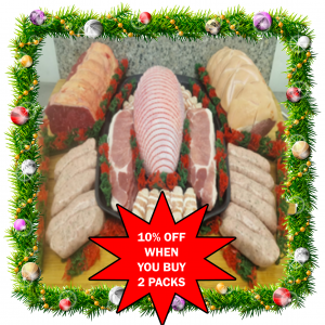 <span style='color: #0a520d;'>XMAS FAYRE</span><br><br><span style='color: #ff0000;'>Christmas Meat Hamper</span>