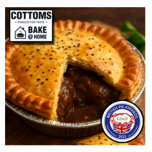 <span style="color: #ff0000;">NEW<br>PREMIUM PRODUCT</span><br><span style="color: #ff00ff;"><br>Cottoms Proper Northern Pies</span><br><br><span style="color: #000000;">Peppered Steak<br>(4 Pack)</span><h6br><span style="color: #ff0000;"><br><br>Cottoms pies are shipped frozen</span>