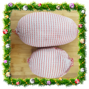 <span style="color: #ffffff;">A</span><br><span style="color: #ff0000;">XMAS Fayre</span><br><span style="color: #000000;">Boned & Rolled Bronze Turkey Breast with Boned & Rolled Leg</span>