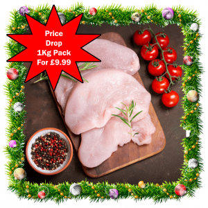 <span style='color: #0a520d;'>PRICE DROP</span><br><br><span style='color: #ff0000;'>1Kg Pack Turkey Steaks</span>